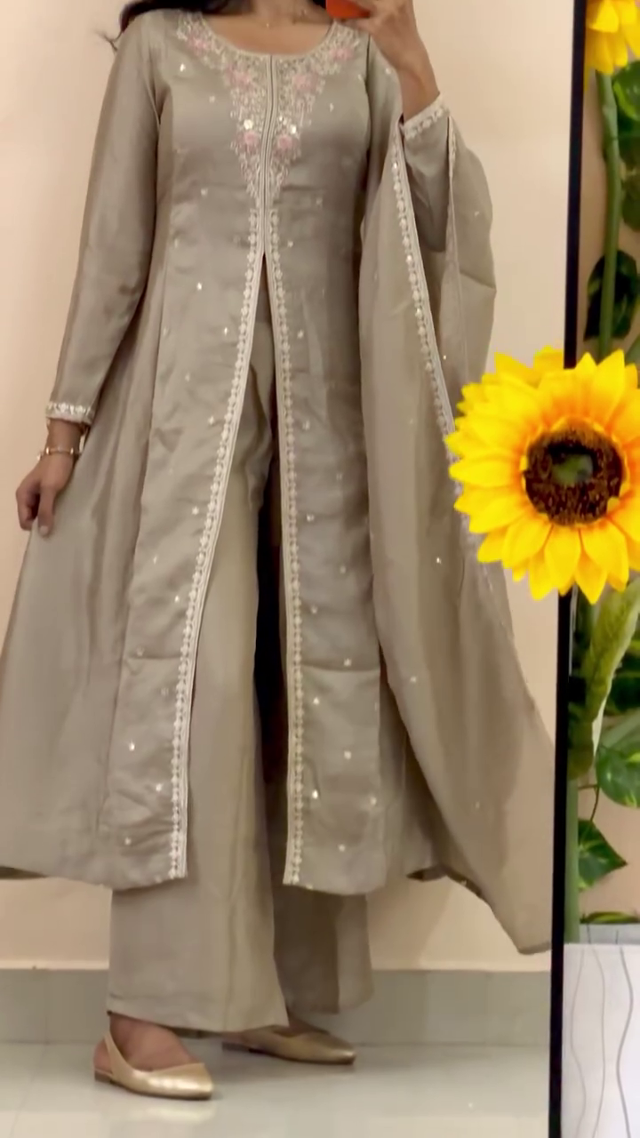 Elegant Embroidered Kurta Palazzo Set for Women | Premium Ethnic Wear with Dupatta 2
