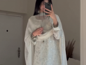 ✨ Ethereal White Elegance – Embroidered Salwar Suit with Dupatta 🤍