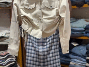 Women’s Cropped Drawstring Shirt | Utility Pocket Design | Trendy Solid Button-Up Top | Stylish Casual Wear