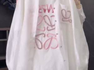 “🌸✨Luxury Crystal Embellished White Shirt Set ✨ | Chic Pink Rhinestone Detailing 💕 | Elegant Casual Fashion Statement 🌷”