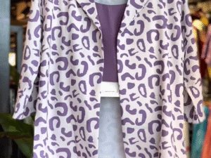 Lilac Leopard Print Co-Ord Set with Solid Inner & Shorts – Bold & Breezy