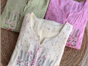 Bloom Embroidered Kurta – Ramadan Special Pastel Edit