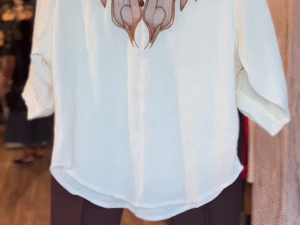 Earth & Edge – Ivory Embroidered Shirt with Coffee Brown Pants Set