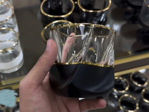 🖤✨ Noir Luxe Gold-Rim Glassware – Modern Elegance for Refined Tables ✨🖤