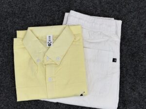 💛🤍 Yellow Linen Shirt & White Linen Pants Combo – Fresh, Breezy & Effortless