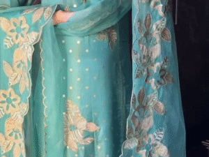 💚 Emerald Grace: Sea Green Embroidered Festive Suit Set ✨