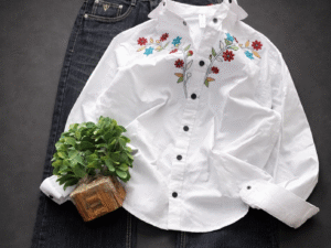 Styli Black Oversized Embroidered Long Sleeve Shirt with Denim Combo – Effortless Street Style at Just ₹149!