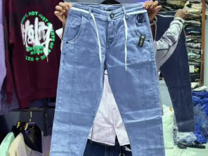 Modern Utility Meets Comfort: Light Blue Carrot-Fit Denim with Drawstring Detail 👖✨