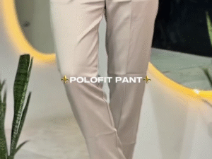 Smart Comfort Redefined: Beige Polofit Slim-Fit Trousers for Effortless Elegance 🤍👖