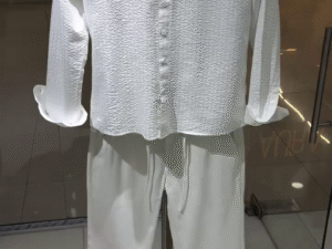 Minimal Luxe: White Textured Shirt & Matching Trousers Set 🤍✨