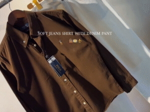 🤎 Premium Polo Ralph Lauren Brown Cotton Shirt & White Denim Combo – Soft Style at Just ₹149!
