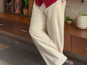 Men’s Beige & Cream Regular Fit Pleated Trousers – Classic Smart Casual Style at Just ₹149