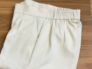 Chic Off-White High-Waist Trousers with Elastic Comfort – Just ₹149!