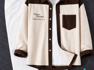 Trendy Two-Tone Corduroy Shirt & White Trousers Combo – Style Upgrade at Just ₹99!