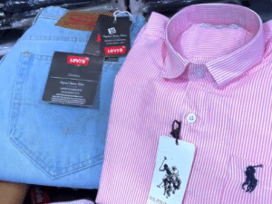 💖 Trendy U.S. Polo Assn. Pink & White Striped Shirt with Light Blue Denim – Fresh Casual Style at Just ₹149!