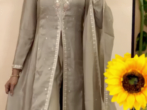 ✨ Elegant Beige Anarkali Suit Set – Timeless Grace with Modern Sophistication 🤍