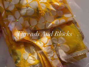 🌼 Radiant Yellow Floral Saree – Graceful Elegance with a Fresh Summer Vibe ✨